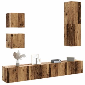 Conjunto de mueble de TV 5 piezas montado la pared madera vieja de , Muebles TV - Ref: Foro24-3328999, Precio: 206,81 €, Desc...