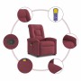 Sillón reclinable de masaje elevable tela rojo tinto de , Sillones - Ref: Foro24-3303267, Precio: 271,78 €, Descuento: %