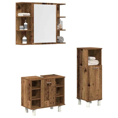 Juego de muebles de baño 3 piezas madera ingeniería envejecida de , Muebles de baño - Ref: Foro24-3328567, Precio: 193,39 €, ...