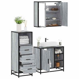 Set de muebles de baño 3 pzas madera contrachapada gris sonoma de , Muebles de baño - Ref: Foro24-3301028, Precio: 248,39 €, ...