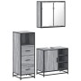Set de muebles de baño 3 pzas madera contrachapada gris sonoma de , Muebles de baño - Ref: Foro24-3301028, Precio: 248,39 €, ...