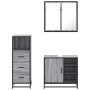 Set de muebles de baño 3 pzas madera contrachapada gris sonoma de , Muebles de baño - Ref: Foro24-3301028, Precio: 248,39 €, ...
