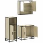 Set de muebles de baño 3 pzas madera contrachapada roble Sonoma de , Muebles de baño - Ref: Foro24-3300976, Precio: 199,14 €,...