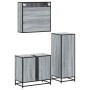 Set de muebles de baño 3 pzas madera contrachapada gris sonoma de , Muebles de baño - Ref: Foro24-3300988, Precio: 248,51 €, ...