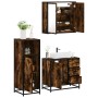 Set de muebles baño 3 pzas madera contrachapada roble ahumado de , Muebles de baño - Ref: Foro24-3300957, Precio: 240,85 €, D...