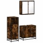 Set de muebles baño 3 pzas madera contrachapada roble ahumado de , Muebles de baño - Ref: Foro24-3300957, Precio: 240,85 €, D...