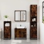 Set de muebles baño 3 pzas madera contrachapada roble ahumado de , Muebles de baño - Ref: Foro24-3300957, Precio: 240,85 €, D...