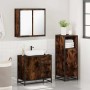 Set de muebles baño 3 pzas madera contrachapada roble ahumado de , Muebles de baño - Ref: Foro24-3300957, Precio: 240,85 €, D...