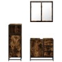 Set de muebles baño 3 pzas madera contrachapada roble ahumado de , Muebles de baño - Ref: Foro24-3300957, Precio: 240,85 €, D...