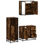 Set de muebles baño 3 pzas madera contrachapada roble ahumado de , Muebles de baño - Ref: Foro24-3300957, Precio: 240,85 €, D...