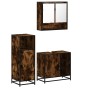 Set de muebles baño 3 pzas madera contrachapada roble ahumado de , Muebles de baño - Ref: Foro24-3300997, Precio: 222,06 €, D...
