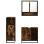 Set de muebles baño 3 pzas madera contrachapada roble ahumado de , Muebles de baño - Ref: Foro24-3300997, Precio: 222,06 €, D...