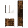 Set de muebles baño 3 pzas madera contrachapada roble ahumado de , Muebles de baño - Ref: Foro24-3301077, Precio: 309,01 €, D...