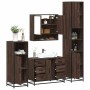 Set de muebles baño 4 pzas madera contrachapada roble marrón de , Muebles de baño - Ref: Foro24-3301234, Precio: 439,24 €, De...