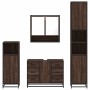 Set de muebles baño 4 pzas madera contrachapada roble marrón de , Muebles de baño - Ref: Foro24-3301234, Precio: 439,24 €, De...