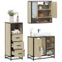 Set de muebles de baño 3 pzas madera contrachapada roble Sonoma de , Muebles de baño - Ref: Foro24-3301056, Precio: 221,10 €,...