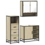 Set de muebles de baño 3 pzas madera contrachapada roble Sonoma de , Muebles de baño - Ref: Foro24-3301056, Precio: 221,10 €,...