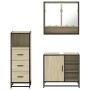 Set de muebles de baño 3 pzas madera contrachapada roble Sonoma de , Muebles de baño - Ref: Foro24-3301056, Precio: 221,10 €,...