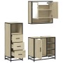 Set de muebles de baño 3 pzas madera contrachapada roble Sonoma de , Muebles de baño - Ref: Foro24-3301056, Precio: 221,10 €,...