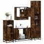 Set de muebles baño 4 pzas madera contrachapada roble ahumado de , Muebles de baño - Ref: Foro24-3301222, Precio: 426,61 €, D...