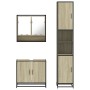 Set de muebles de baño 3 pzas madera contrachapada roble Sonoma de , Muebles de baño - Ref: Foro24-3301096, Precio: 281,78 €,...
