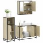 Set de muebles de baño 3 pzas madera contrachapada roble Sonoma de , Muebles de baño - Ref: Foro24-3300981, Precio: 215,00 €,...