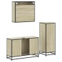 Set de muebles de baño 3 pzas madera contrachapada roble Sonoma de , Muebles de baño - Ref: Foro24-3300981, Precio: 215,00 €,...