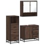 Set de muebles baño 3 pzas madera contrachapada roble marrón de , Muebles de baño - Ref: Foro24-3301049, Precio: 255,29 €, De...