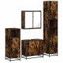 Set de muebles baño 4 pzas madera contrachapada roble ahumado de , Muebles de baño - Ref: Foro24-3301187, Precio: 335,69 €, D...
