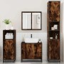 Set de muebles baño 4 pzas madera contrachapada roble ahumado de , Muebles de baño - Ref: Foro24-3301187, Precio: 335,69 €, D...