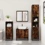 Set de muebles baño 4 pzas madera contrachapada roble ahumado de , Muebles de baño - Ref: Foro24-3301187, Precio: 335,69 €, D...