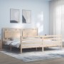 Estructura de cama con cabecero madera maciza 200x200 cm de vidaXL, Camas y somieres - Ref: Foro24-3194071, Precio: 176,95 €,...