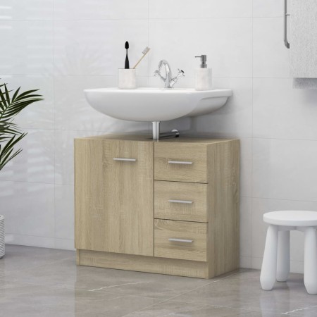 Armario para lavabo madera contrachapada color roble 63x30x54cm de vidaXL, Muebles de baño - Ref: Foro24-804187, Precio: 91,5...