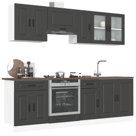 Mueble de cocina Kalmar negra 8 piezas madera contrachapada de , Armarios de cocina - Ref: Foro24-3314822, Precio: 595,09 €, ...