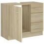 Armario para lavabo madera contrachapada color roble 63x30x54cm de vidaXL, Muebles de baño - Ref: Foro24-804187, Precio: 91,5...