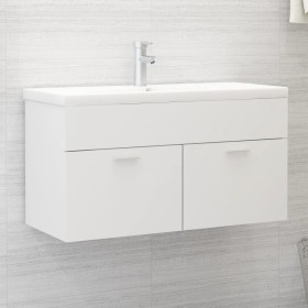 Armario para lavabo madera contrachapada blanco 90x38,5x46 cm de vidaXL, Muebles de baño - Ref: Foro24-804665, Precio: 34,07 ...