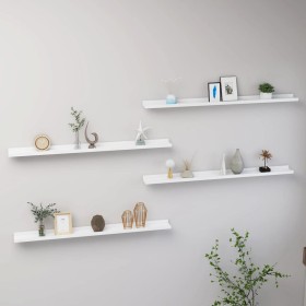 Estantes de pared 4 unidades blanco 100x9x3 cm en Estanterías | Comprar online en Foru.es