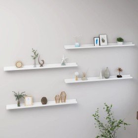 Estantes de pared 4 unidades blanco 100x9x3 cm en Estanterías | Comprar online en Foru.es