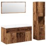 Juego de muebles de baño 4 piezas madera ingeniería envejecida de , Muebles de baño - Ref: Foro24-3328599, Precio: 337,42 €, ...