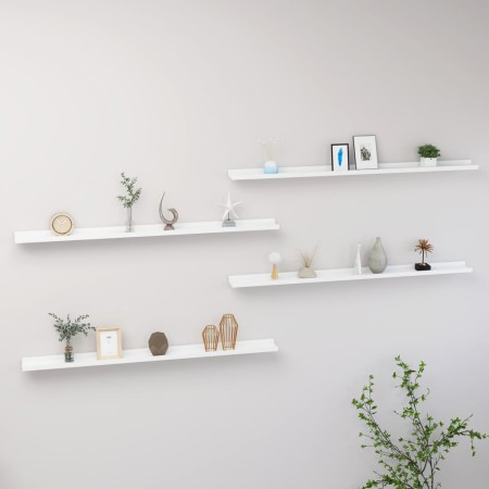 Estantes de pared 4 unidades blanco 115x9x3 cm en Estanterías | Comprar online en Foru.es