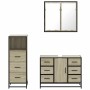 Set de muebles de baño 3 pzas madera contrachapada roble Sonoma de , Muebles de baño - Ref: Foro24-3301021, Precio: 269,02 €,...