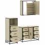 Set de muebles de baño 3 pzas madera contrachapada roble Sonoma de , Muebles de baño - Ref: Foro24-3301021, Precio: 269,02 €,...