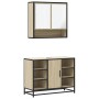 Set de muebles de baño 2 pzas madera contrachapada roble Sonoma de , Muebles de baño - Ref: Foro24-3300941, Precio: 154,40 €,...