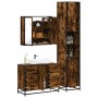 Set de muebles baño 3 pzas madera contrachapada roble ahumado de , Muebles de baño - Ref: Foro24-3301082, Precio: 337,61 €, D...