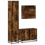 Set de muebles baño 3 pzas madera contrachapada roble ahumado de , Muebles de baño - Ref: Foro24-3301082, Precio: 337,61 €, D...