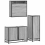 Set de muebles de baño 3 pzas madera contrachapada gris sonoma de , Muebles de baño - Ref: Foro24-3301063, Precio: 243,36 €, ...