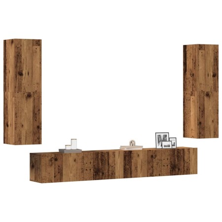 Muebles de TV de pared 4 uds madera vieja madera de ingeniería de , Muebles TV - Ref: Foro24-3328973, Precio: 232,03 €, Descu...