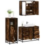 Set de muebles baño 3 pzas madera contrachapada roble ahumado de , Muebles de baño - Ref: Foro24-3300962, Precio: 268,85 €, D...