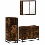 Set de muebles baño 3 pzas madera contrachapada roble ahumado de , Muebles de baño - Ref: Foro24-3300962, Precio: 268,85 €, D...