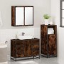 Set de muebles baño 3 pzas madera contrachapada roble ahumado de , Muebles de baño - Ref: Foro24-3300962, Precio: 268,85 €, D...